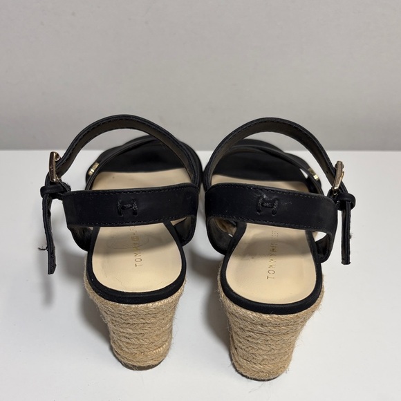 Tommy Hilfiger Black and Tan Wedge Sandals - Picture 4 of 8